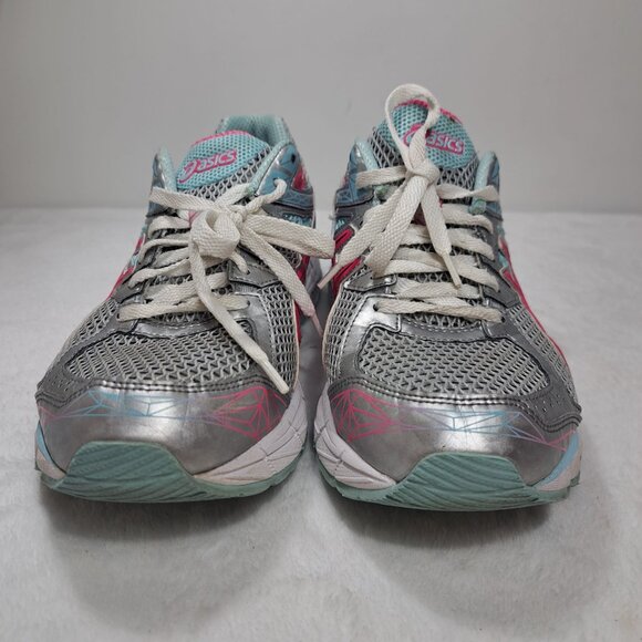 Womens Asics GT 1000 Running Shoes Sneakers T4K8N Sz 9.5 Pink Silver Gray Blue - Picture 6 of 12